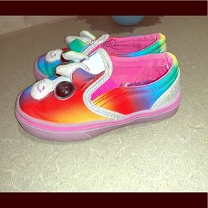 New unicorn 8T laceless sneakers shoes toddler Rainbow athletic slip on tennis